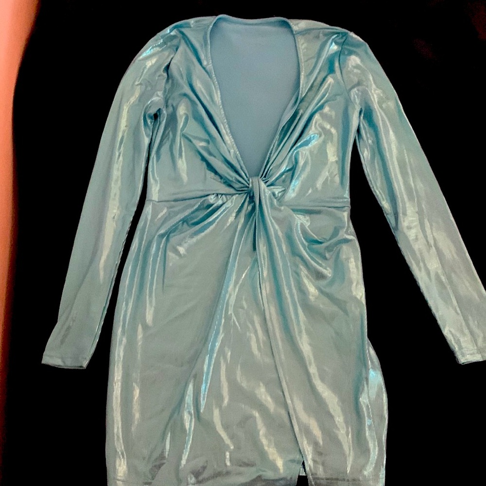 A blue dress from fashion nova brand new